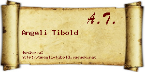 Angeli Tibold névjegykártya